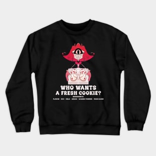 Who Wants A Fresh Cookie - Cute And Funny Hazbin Hotel Niffty Cookie Meme Crewneck Sweatshirt